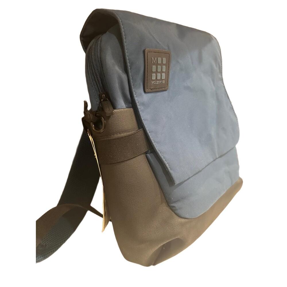 NWT Moleskine Backpack Small Blue Black Sacs Collection ID Crosshatch Adjustable - Picture 4 of 16
